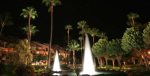 Beautiful fountains at night right outside unit